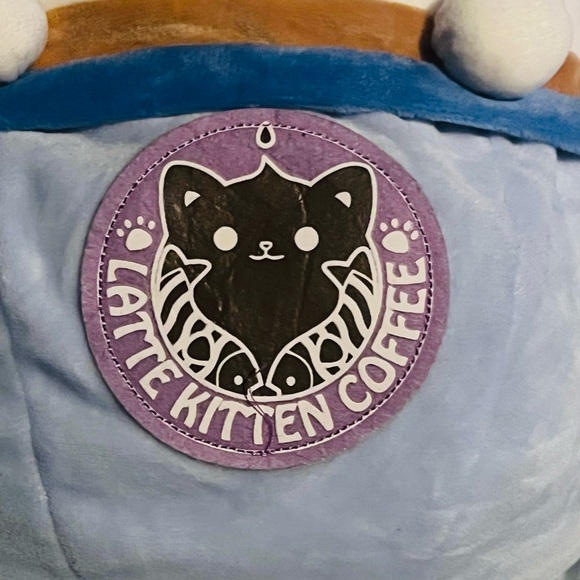 Latte Neko Kitten Coffee Japanese Cat Kawaii Soft Plushie Stuffed Animal - Picture 3 of 4